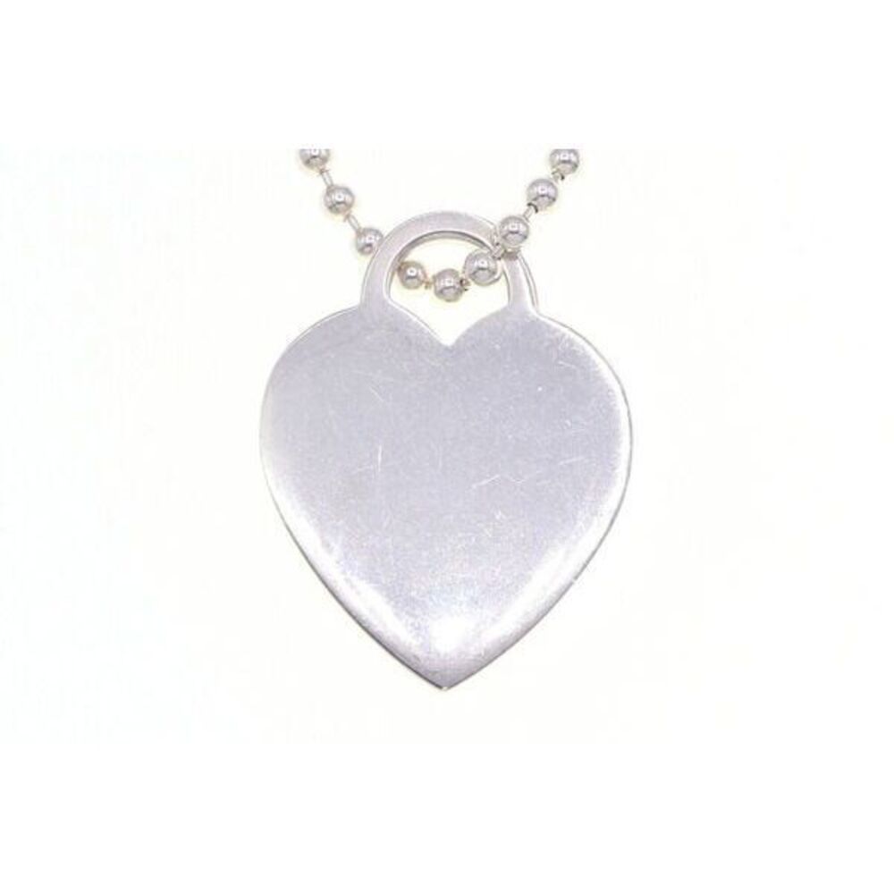 Tiffany Co to Necklace Heart Sterling Silver Pendant Accessory Long Ball Chain